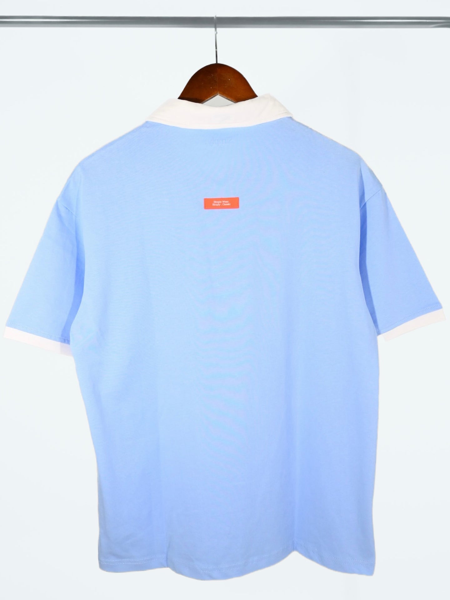 Simply . Unisex's White Collared Polo (Sky Blue) - Simply